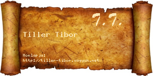Tiller Tibor névjegykártya