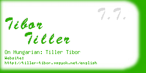 tibor tiller business card